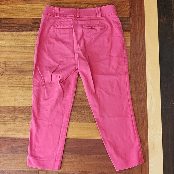 LOFT Hot Pink Julie Cotton/Spandex Cropped Pants Size 4 Petite - Picture 11 of 15